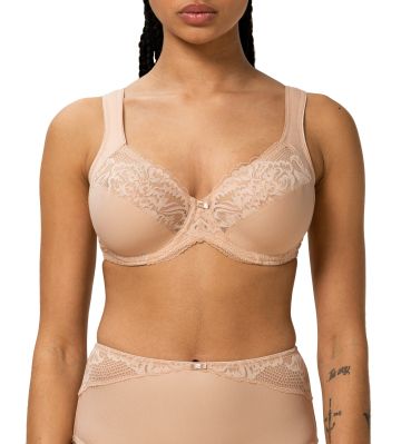 Сутиен Триумф с банел и мека чашка тип минимайзер Modern Lace+Cotton W02 бежов
