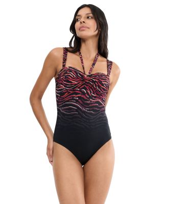 Цял бански Триумф без банел с оформена чашка тип бандо Summer Wild OPD в тъмната гама