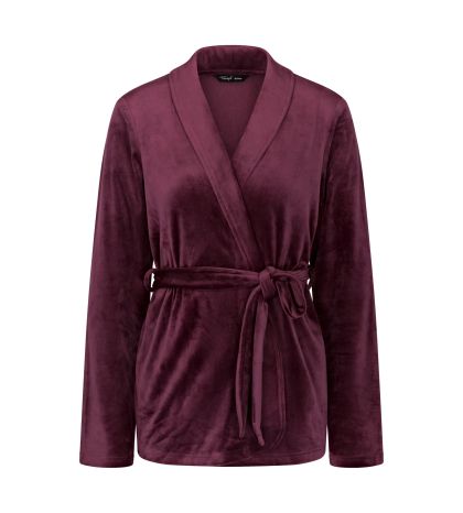 Домашен халат Триумф Sensual Velour Robe къс тъмно бордо