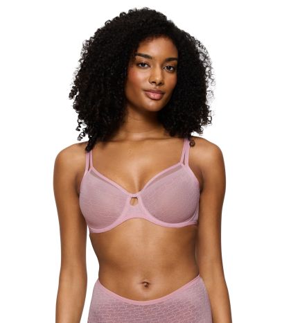 Сутиен Триумф с банел и мека чашка тип минимайзер Signature Sheer W01 бежево розов