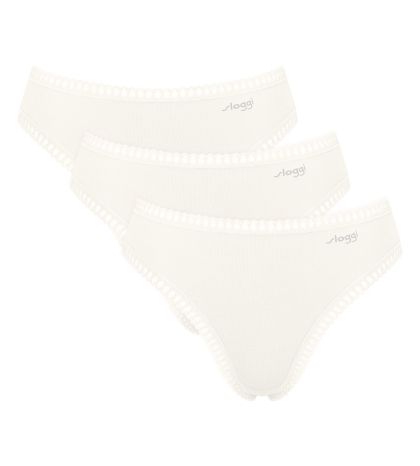 Бикини Слоги класическа кройка Sloggi Go Grush High Leg C3P опаковка от 3 броя копринено бели