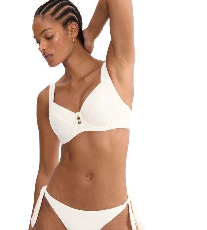 Горна част на бански Триумф с банел и мека чашка тип Минимайзер Summer Dune W 01 копринено бяло