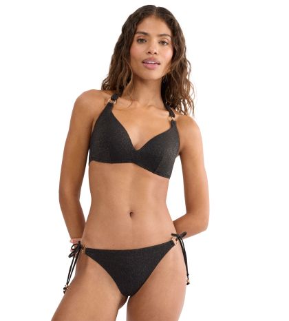 Горна част на бански Триумф без банел с оформена чашка с Push Up ефект Summer Sunset PU Plunge черен