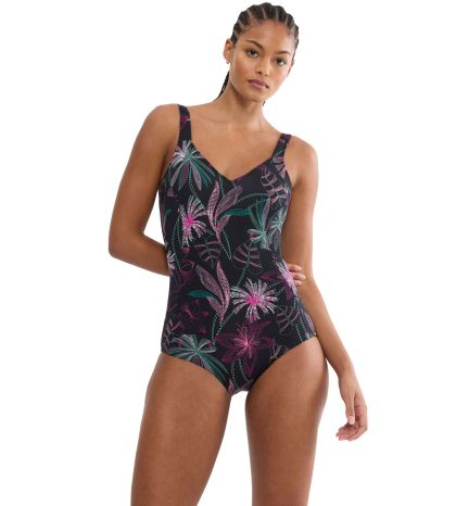 Цял бански Триумф с банел и мека чашка Summer Tropics OW в тъмната гама