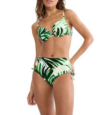Долна част на бански Триумф с висока талия Summer Palm Midi 01 в зелената гама