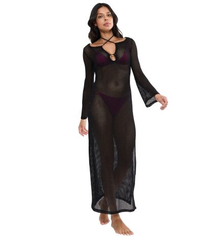 Дълга плетена плажна рокля Триумф Beach My Wear Crochet Long Dress черна