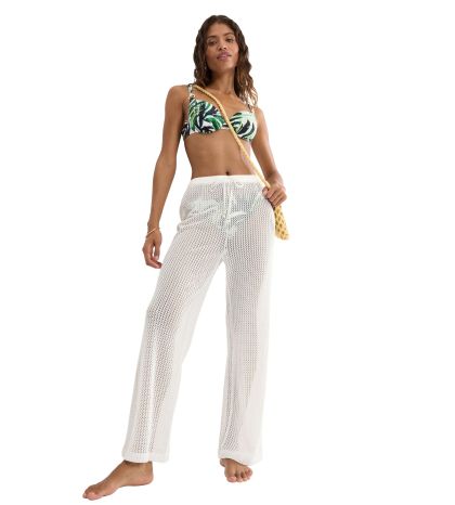 Плетен плажен панталон Триумф Beach My Wear Crochet Trousers копринено бял