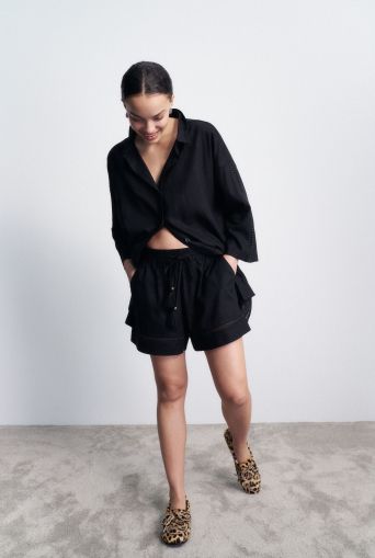 Дълга Плажна риза Summer Wear Boyfriend Shirt 01 черна