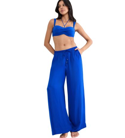 Дълъг панталон Триумф Summer Satin Trousers в наситено син 