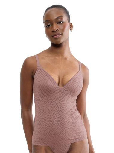 Сутиен Слоги тип потник без балел с оформена чашка с Push Up ефект Zero Feel Bliss The Up Push Up Shirt цвят какао