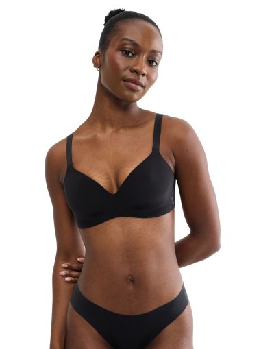 Сутиен Слоги без банел с оформена чашка с повдигащ Push Up ефект Zero Feel 2.0 The Up TShirt Bra черен