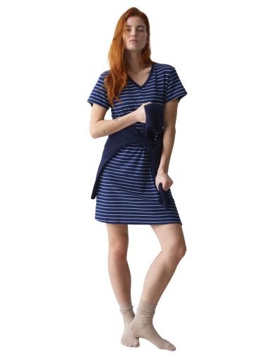 Нощница Триумф с къс ръкав Nightdresses NDK 08 X  синя