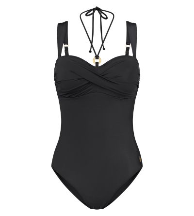 Цял бански Триумф без банел с оформена чашка Summer Twist OPD черен