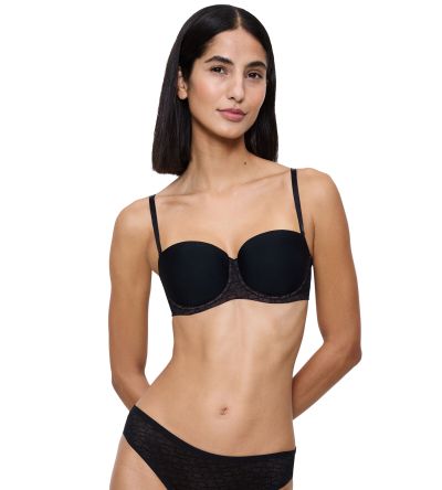 Сутиен Триумф с банел и оформени чашки с откачащи се презрамки Signature Sheer WDP черен