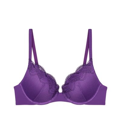Сутиен Триумф с банел и оформена чашка с Push Up ефект Comfort Glam WHU лилав