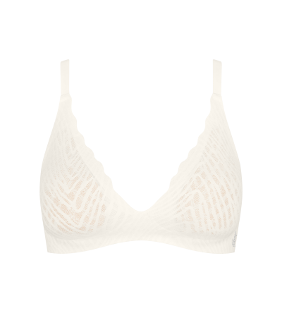 Сутиен Слоги без банел с оформена чашка с повдигащ Push Up ефект Sloggi Zero Feel Bliss The UP P Bra копринено бял