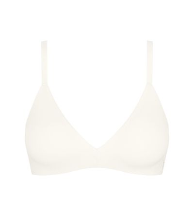 Сутиен Слоги без банел с оформена чашка с Push Up ефект Sloggi Zero Feel Pure The UP Push Bra копринено бял