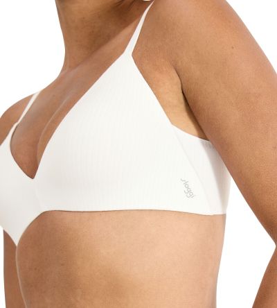 Сутиен Слоги без банел с оформена чашка с Push Up ефект Sloggi Zero Feel Pure The UP Push Bra копринено бял