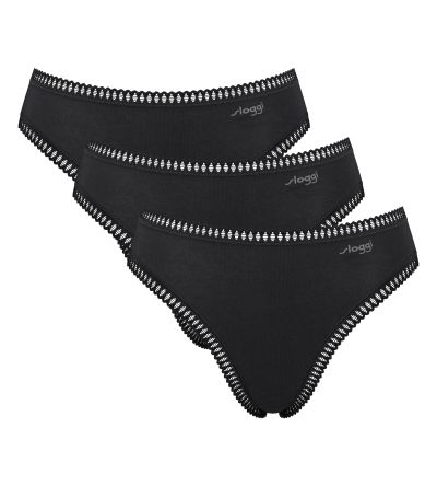 Бикини Слоги класическа кройка Sloggi Go Grush High Leg C3P опаковка от 3 броя черни