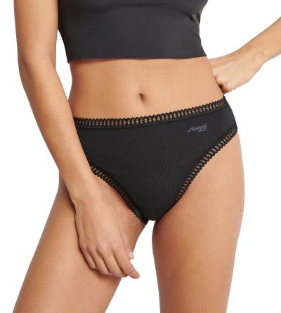 Бикини Слоги класическа кройка Sloggi Go Grush High Leg C3P опаковка от 3 броя черни