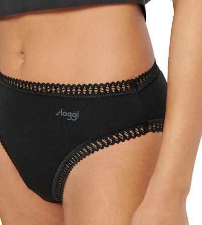 Бикини Слоги класическа кройка Sloggi Go Grush High Leg C3P опаковка от 3 броя черни