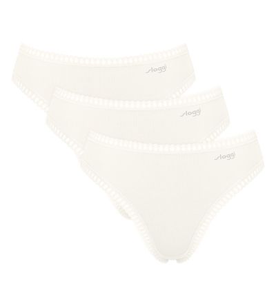 Бикини Слоги класическа кройка Sloggi Go Grush High Leg C3P опаковка от 3 броя копринено бели