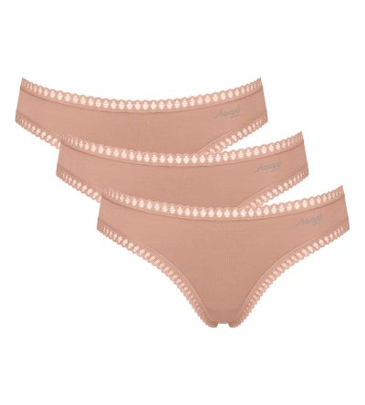 Бикини Слоги класическа кройка  с ниска талия Sloggi Go Grush Mini C3P опаковка от 3 броя бежови