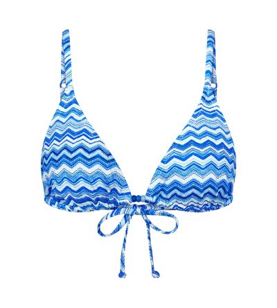 Горна част на бански Триумф без банел с мека чаашка Mix&Match Summer N pt в синята гама