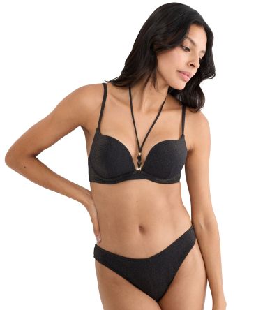 Горна част на бански Триумф с банел и оформена чашка с повдигащ Push Up ефект Summer Sunset WHU черен