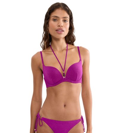 Горна част на бански Триумф с банел и оформена чашка с повдигащ Push Up ефект Summer Sunset WHU цвят малина