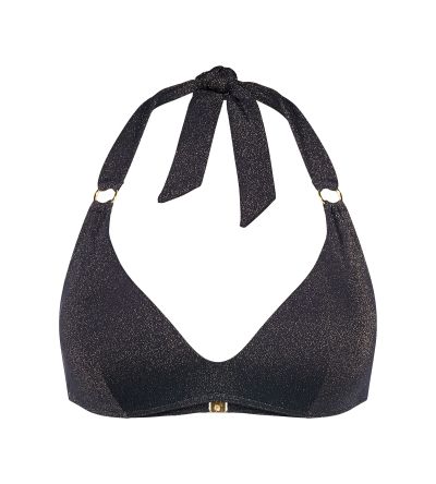 Горна част на бански Триумф без банел с оформена чашка с Push Up ефект Summer Sunset PU Plunge черен