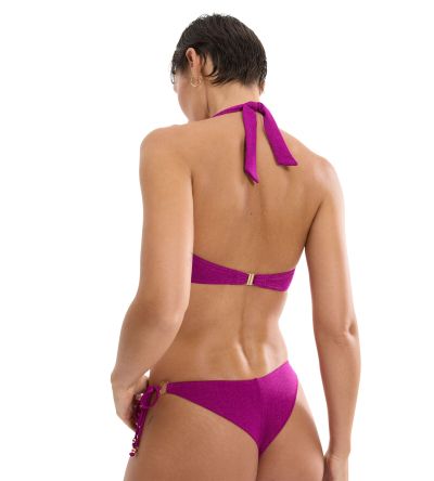 Горна част на бански Триумф без банел с оформена чашка с Push Up ефект Summer Sunset PU Plunge цвят малина