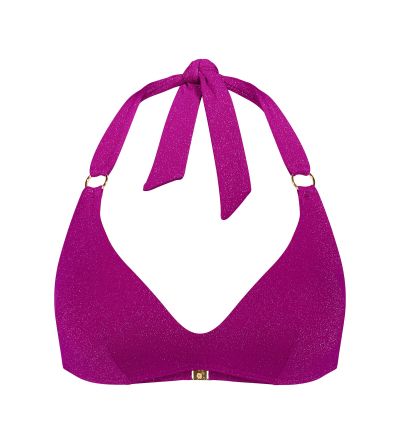 Горна част на бански Триумф без банел с оформена чашка с Push Up ефект Summer Sunset PU Plunge цвят малина