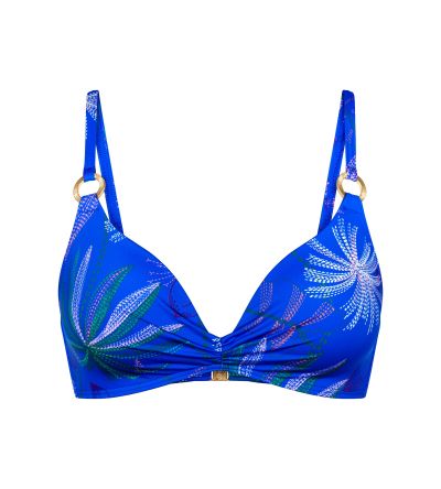 Горна част на бански Триумф без банел с оформена чашка Summer Tropics P 01 в синята гама