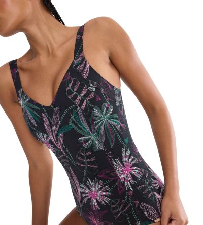 Цял бански Триумф с банел и мека чашка Summer Tropics OW в тъмната гама