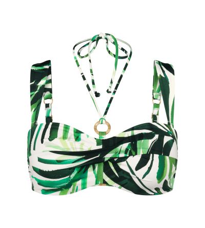 Горна част на бански Триумф без банел с оформена чашка тип бандо Summer Palm DP в зелената гама
