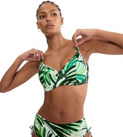 Горна част на бански Триумф с банел и мека чашка тип Минимайзер Summer Palm W 01 в зелената гама
