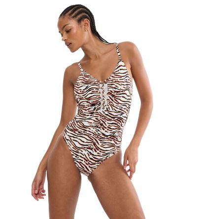 Цял бански Триумф без банел с оформена чашка Summer Wild OP 01 в светлата гама