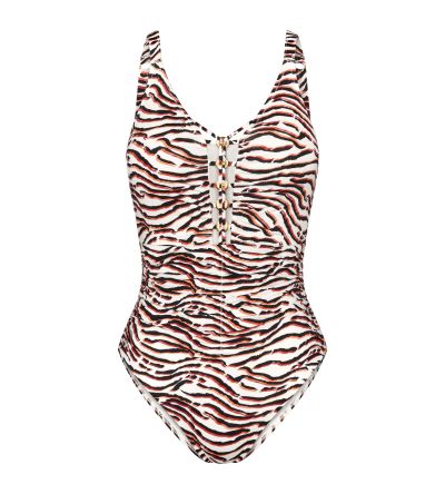 Цял бански Триумф без банел с оформена чашка Summer Wild OP 01 в светлата гама