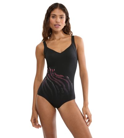 Цял бански Триумф без банел с оформена чашка Summer Wild OP  в тъмната гама