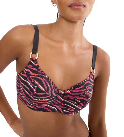 Горна част на бански Триумф с банел и мека чашка тип Минимайзер Summer Wild W 01 в тъмната гама