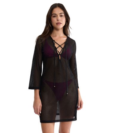 Плетена плажна рокля Триумф Beach My Wear Crochet Short Dress черна