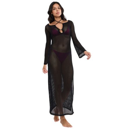 Дълга плетена плажна рокля Триумф Beach My Wear Crochet Long Dress черна