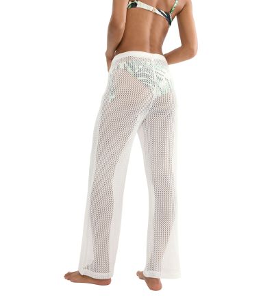 Плетен плажен панталон Триумф Beach My Wear Crochet Trousers копринено бял