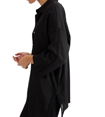 Дълга Плажна риза Summer Wear Boyfriend Shirt 01 черна