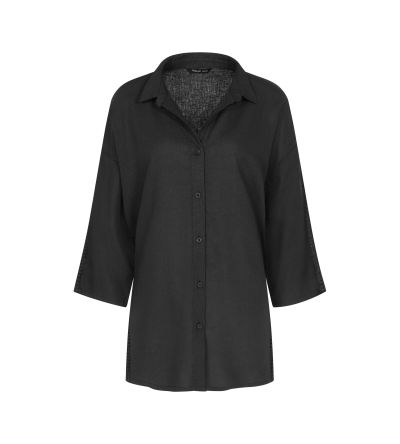 Дълга Плажна риза Summer Wear Boyfriend Shirt 01 черна