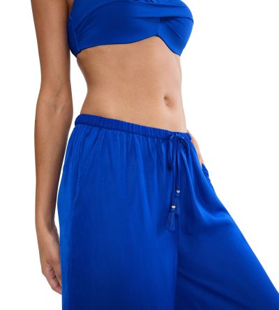 Дълъг панталон Триумф Summer Satin Trousers в наситено син 