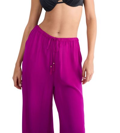 Дълъг панталон Триумф Summer Satin Trousers цвят малина