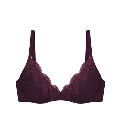 Сутиен Триумф с банел и оформена подплатена чашка с Push Up ефект Comfort Glam WHU бордо