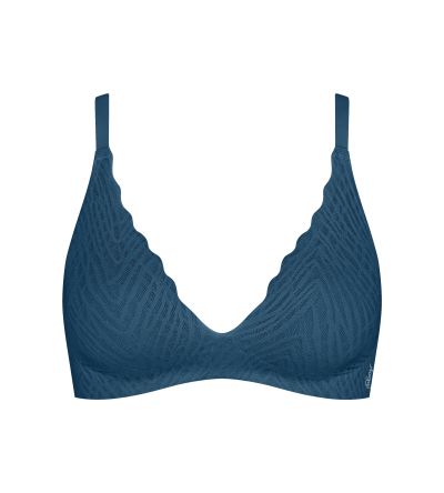 Сутиен Слоги без банел с оформени чашки с Push Up ефект Zero Feel Bliss The Up P Bra опушено син